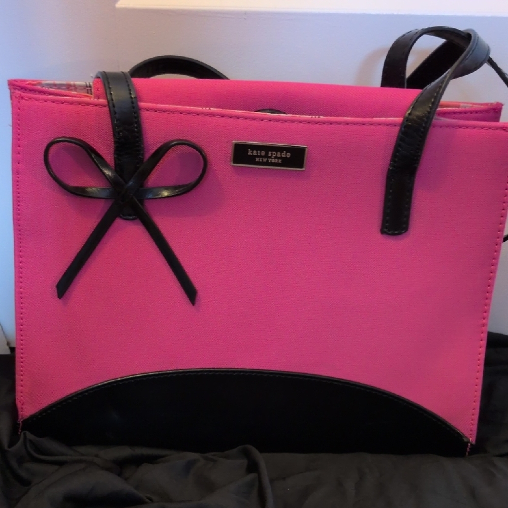 Kate Spade Vibrant Pink Tote with Black Accents